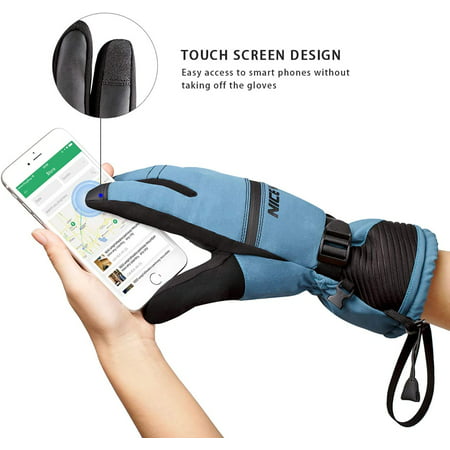 Windproof Warm Touch Screen Design for Outdoor Sports Skiing Snowboarding Shoveling Snow Winter Ski Gloves Men Women
